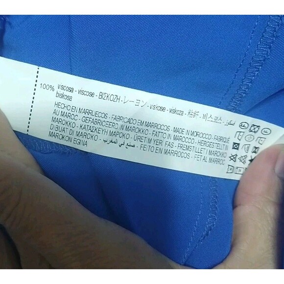 Zara Wide Leg One Arm Jumpsuit Blue Small City Party Nwt - Picture 5 of 9